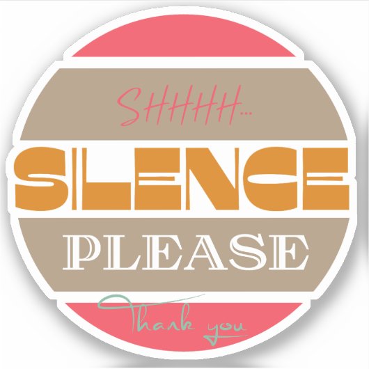 静かに シール (正面)