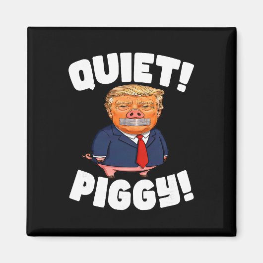 静かに!ブタさん! - ブタのトランプ マグネット (正面)
