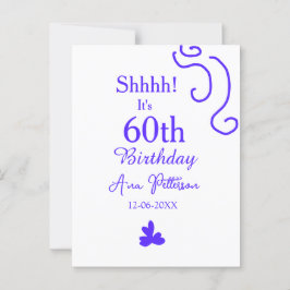 静かに、名前を追加 60歳の誕生日 紫のスペイン風 ポストカード