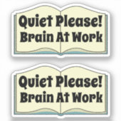 静かに！本おもしろい引用文2ピース シール (正面)