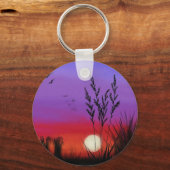 静かに – 水彩アート キーホルダー (正面)