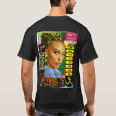 静かに。JMT GIRL基本ダークTシャツ Tシャツ (裏面)