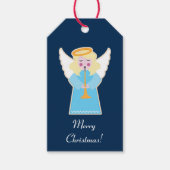 静かクリスマス天使 ギフトタグ (正面)