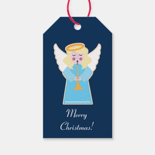 静かクリスマス天使 ギフトタグ (正面)