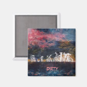 "静かサンダー#2"抽象芸術食洗機磁石 マグネット (正面/裏面)