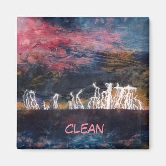 "静かサンダー#2"抽象芸術食洗機磁石 マグネット (正面)