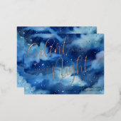 静かナイトクリスマスカード 箔シーズンポストカード (正面/裏面)