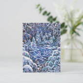 静かナイトクリスマスホリデーウォーター色はがき シーズンポストカード (スタンド正面)