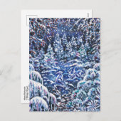 静かナイトクリスマスホリデーウォーター色はがき シーズンポストカード (正面/裏面)