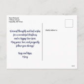 静かナイトクリスマスホリデーウォーター色はがき シーズンポストカード (裏面)