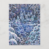 静かナイトクリスマスホリデーウォーター色はがき シーズンポストカード (正面)