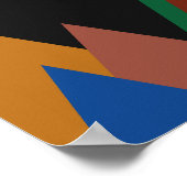 静か三日月の下のピークス写真 ポスター (角)