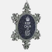 静か保に24時にテキストを入力 スノーフレークピューターオーナメント (左)