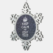 静か保に24時にテキストを入力 スノーフレークピューターオーナメント (右)