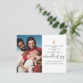 静か夜のおもしろいクリスマス誕生発表 ポストカード (スタンド正面)