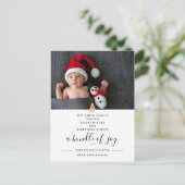 静か夜のおもしろいクリスマス誕生発表 ポストカード (スタンド正面)