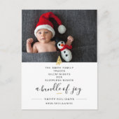 静か夜のおもしろいクリスマス誕生発表 ポストカード (正面)