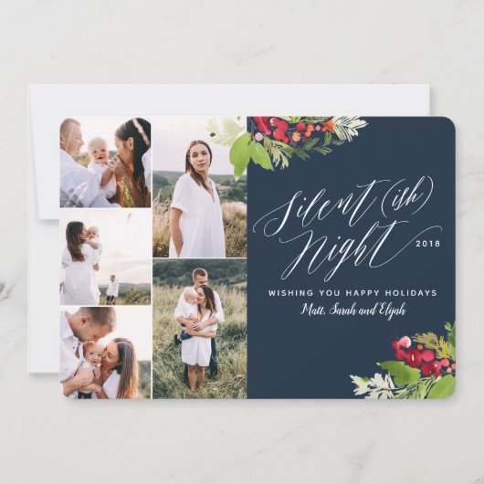 静か夜の写真数々ののホリデーカード シーズンカード (正面)