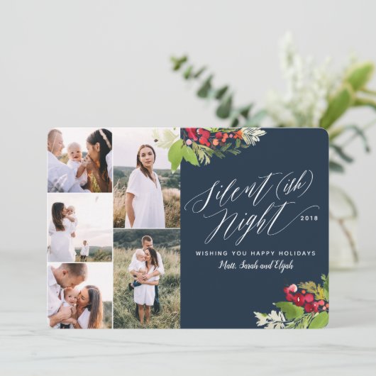 静か夜の写真数々ののホリデーカード シーズンカード (スタンド正面)