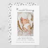 静か夜の生まれたばかりのクリスマス発表 シーズンカード (正面/裏面)