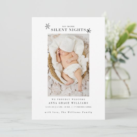 静か夜の生まれたばかりのクリスマス発表 シーズンカード (スタンド正面)