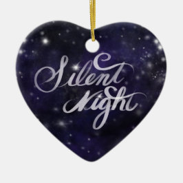 静か夜 – ロマンチックな休日の雪景色 セラミックオーナメント