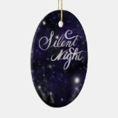 静か夜 – ロマンチックな休日の雪景色 セラミックオーナメント (右)