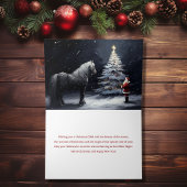 静か夜 – 美しい馬とサンタ・クリスマス シーズンカード