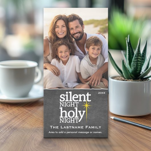 静か夜,聖なる夜 – 写真 – Chalkboard シーズンカード