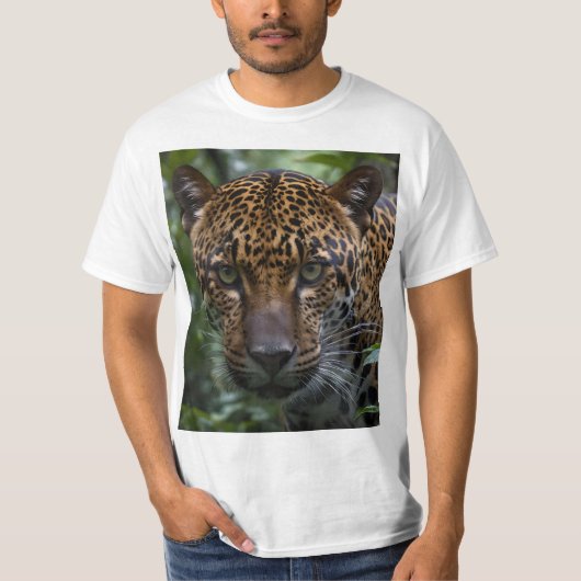 「静か狩人:ジャガーの森の茎」 Tシャツ (正面)