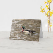 静か疑問に思空白のWood Duckグリーティングカード カード (黄色い花)