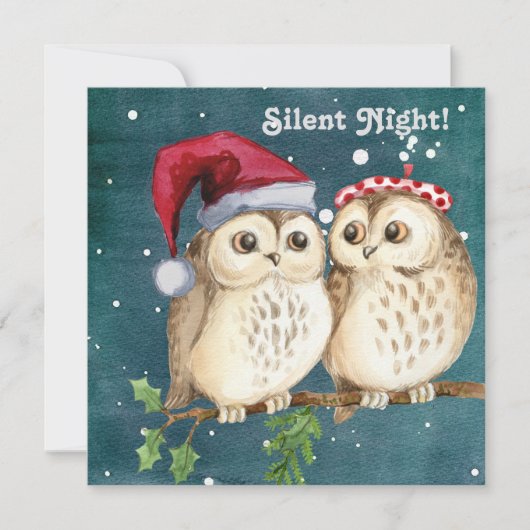 静か眠れるフクロウのナイトクリスマスペア (正面)