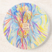 静か開花-カスタムロゴまたは名前サンドストーンコースト コースター (正面)