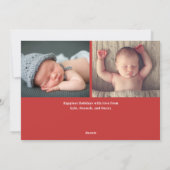 静か-ishナイトフルモダンフォトベビー誕生 シーズンカード (裏面)