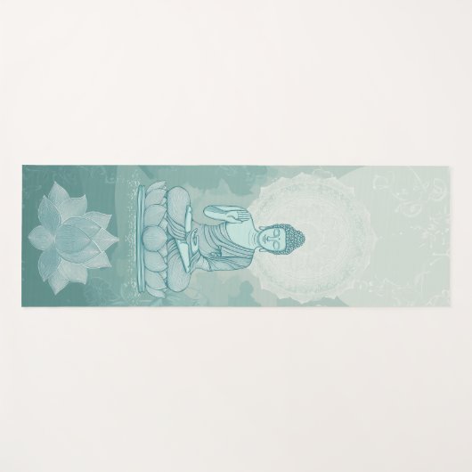 静けさと落ち着きのための美しい仏像ヨガマット ヨガマット (正面(横))