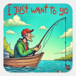 静けさに逃げる：漁師の夢 スクエアシール