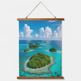 「静けさの島々：熱帯列島 吊り下げ型タペストリー