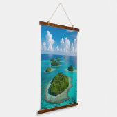 「静けさの島々：熱帯列島 吊り下げ型タペストリー (傾斜あり)
