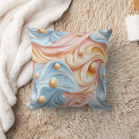 静けさの波に真珠 クッション (ブランケット)