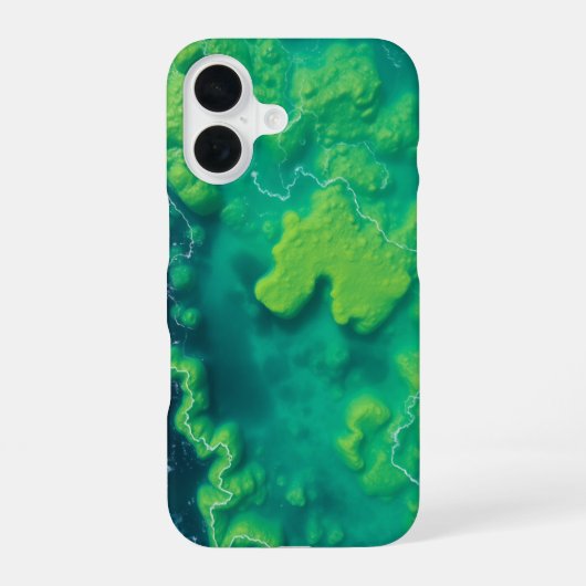 静けさの波 – 平和な景色 iPhone 16ケース (裏面)