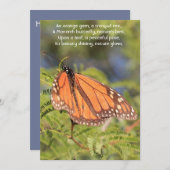 静けさの瞬間:オレンジ色の(昆虫)オオカバマダラ、モナーク蝶 シーズンカード (正面/裏面)