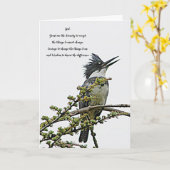 静けさの祈り ベルト付 キングフィッシャー 鳥の空白 カード (黄色い花)