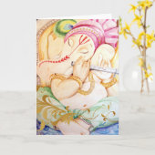 静けさのGanesh Diwaliカード カード (黄色い花)