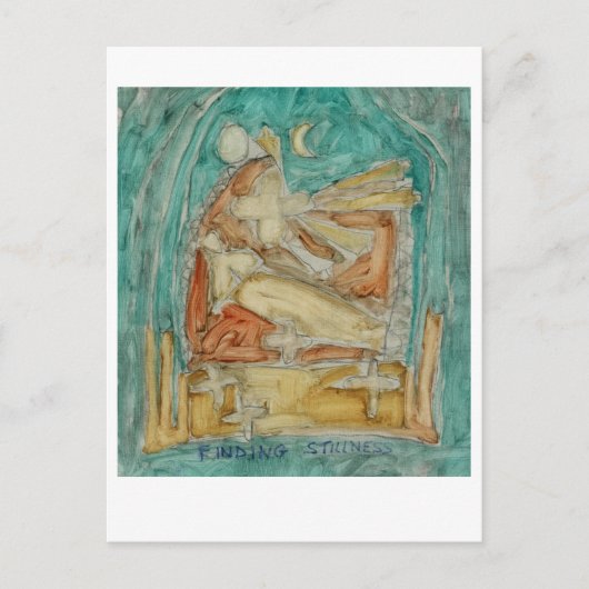 静けさを見つける。仏教の瞑想。 ポストカード (正面)