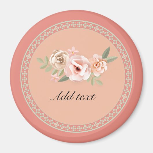 静けさ、美しいフローラデザインテンプレート、 マグネット (正面)