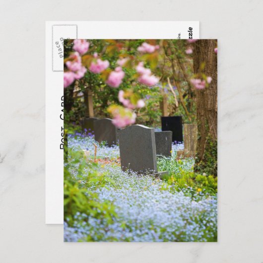 静けさ、美しい教会の墓地。ホピス・イギリス ポストカード (正面/裏面)