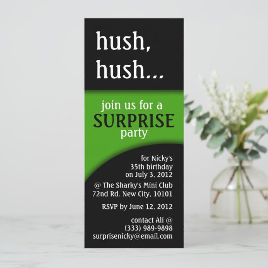 静けさ、静けさの誕生日の驚き 招待状 (スタンド正面)