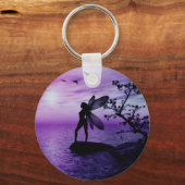 静け（紫）キーチェーン キーホルダー (正面)