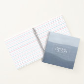 静モダンかな青 – 灰色の抽象芸術風景 ノートブック (内部)