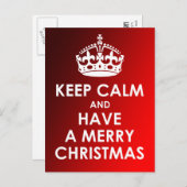 静保かでクリスマスの赤いポストカードを楽しむ シーズンポストカード (正面/裏面)